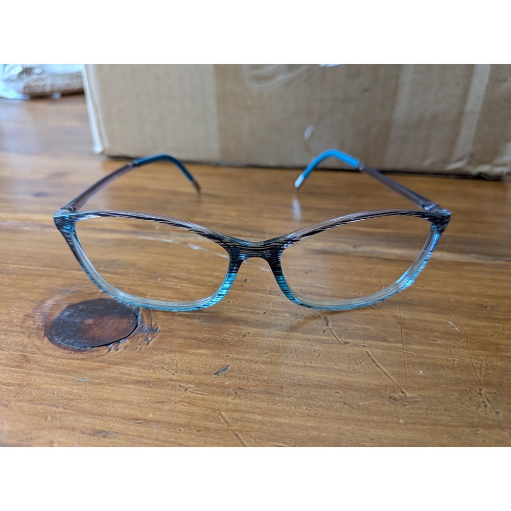 Silhouette SPX 1563 10 6052 Gray Blue Rectangle Eyeglasses Frames 53-14-130